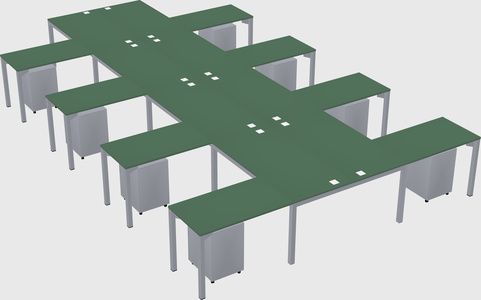 Shared l-shaped desk