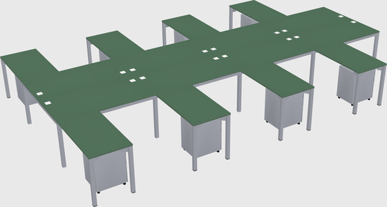 Shared l-shaped desk