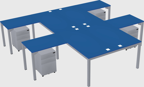 Shared l-shaped desk