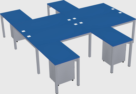 Shared l-shaped desk