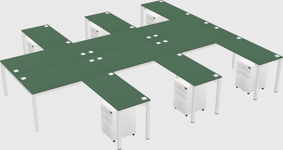 Shared l-shaped desk