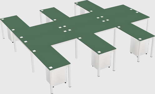 Shared l-shaped desk