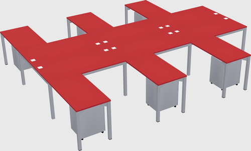Shared l-shaped desk