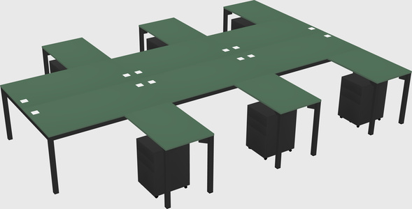 Shared l-shaped desk