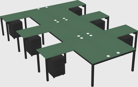 Shared l-shaped desk