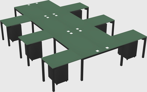 Shared l-shaped desk
