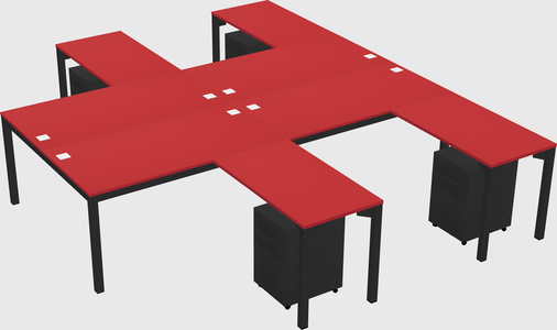 Shared l-shaped desk