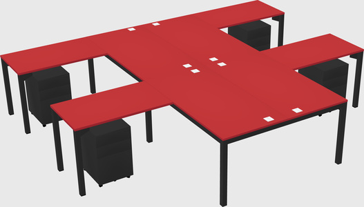 Shared l-shaped desk