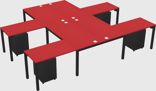 Shared l-shaped desk
