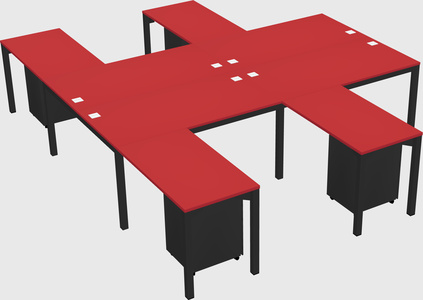 Shared l-shaped desk