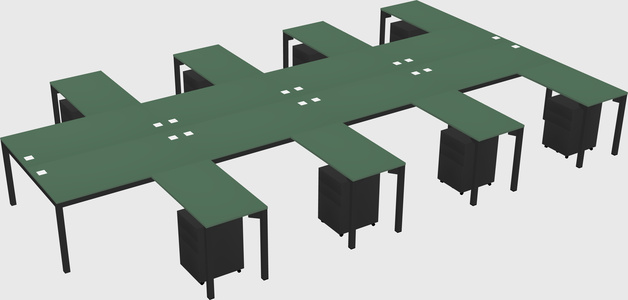 Shared l-shaped desk