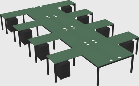 Shared l-shaped desk