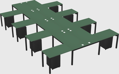 Shared l-shaped desk