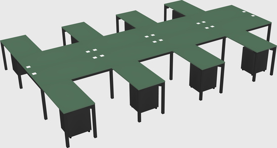 Shared l-shaped desk