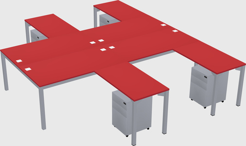 Shared l-shaped desk