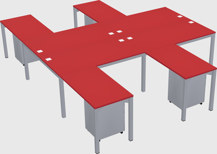 Shared l-shaped desk