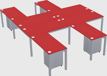 Shared l-shaped desk