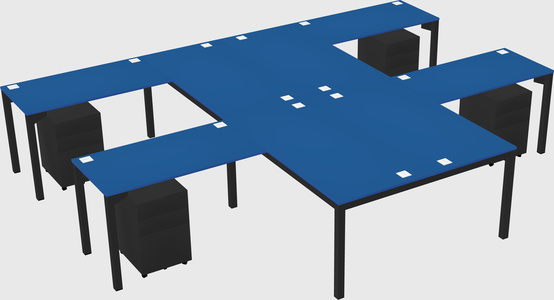 Shared l-shaped desk