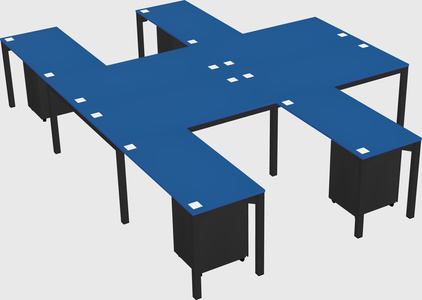 Shared l-shaped desk