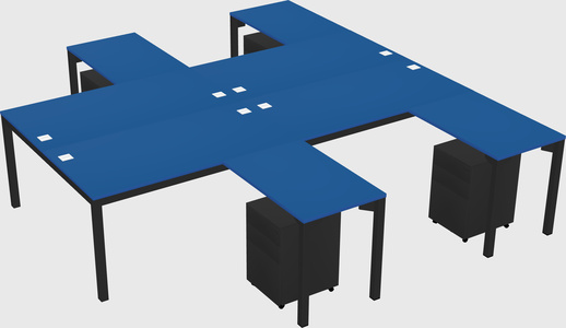 Shared l-shaped desk