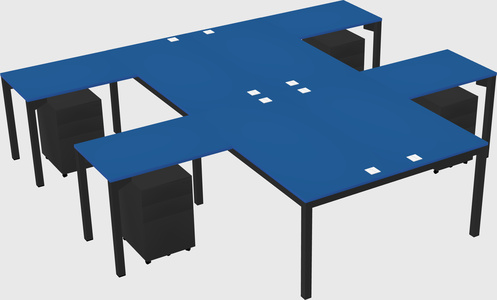 Shared l-shaped desk