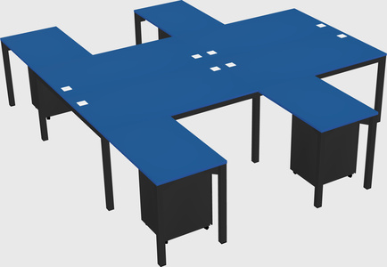 Shared l-shaped desk