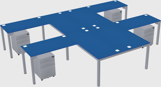 Shared l-shaped desk