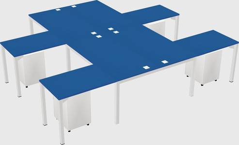 Shared l-shaped desk
