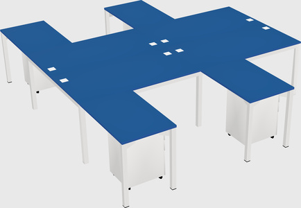 Shared l-shaped desk