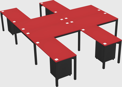 Shared l-shaped desk