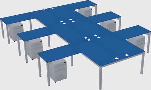 Shared l-shaped desk