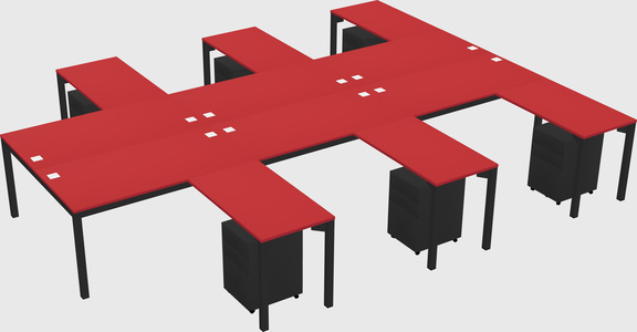 Shared l-shaped desk