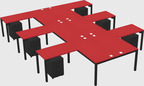 Shared l-shaped desk
