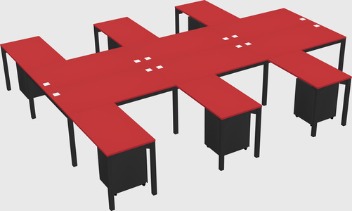 Shared l-shaped desk