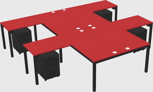 Shared l-shaped desk