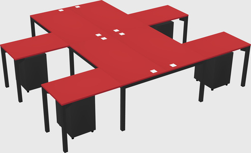 Shared l-shaped desk