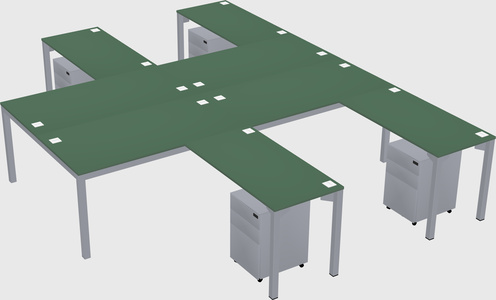 Shared l-shaped desk