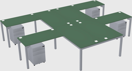 Shared l-shaped desk