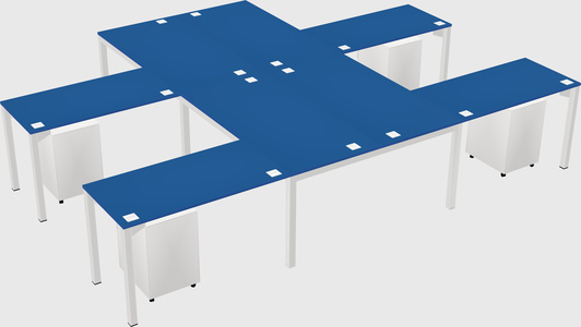Shared l-shaped desk