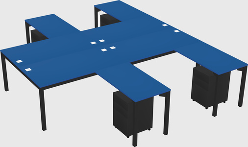 Shared l-shaped desk