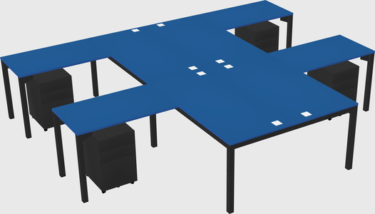 Shared l-shaped desk