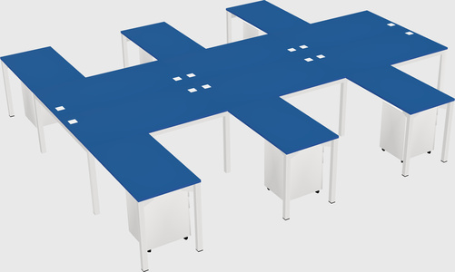 Shared l-shaped desk