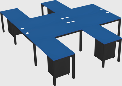 Shared l-shaped desk