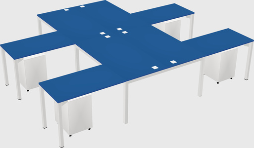 Shared l-shaped desk