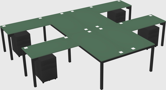 Shared l-shaped desk