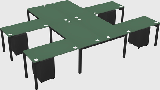 Shared l-shaped desk
