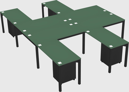 Shared l-shaped desk
