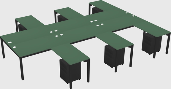 Shared l-shaped desk