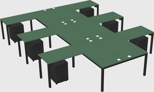 Shared l-shaped desk