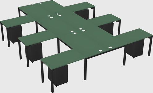 Shared l-shaped desk
